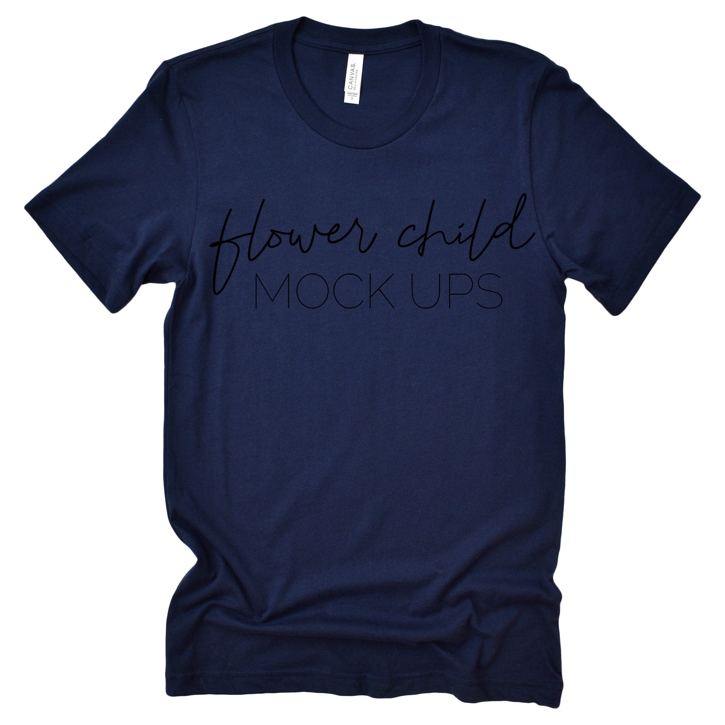 Bella Canvas 3001 Navy Mockup Relaxed - flowerchildmockups
