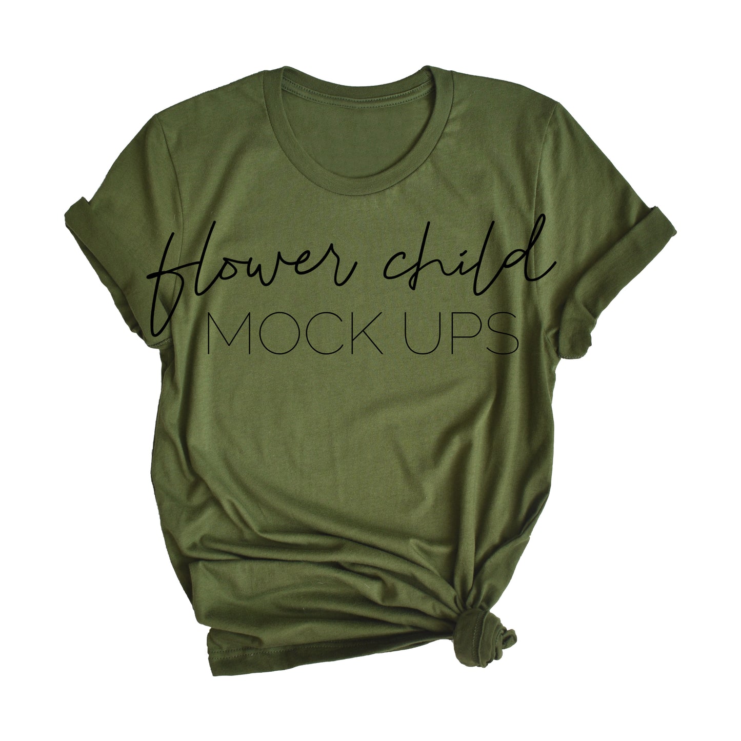 Bella Canvas 3001 Olive Side Knot Tagless - flowerchildmockups