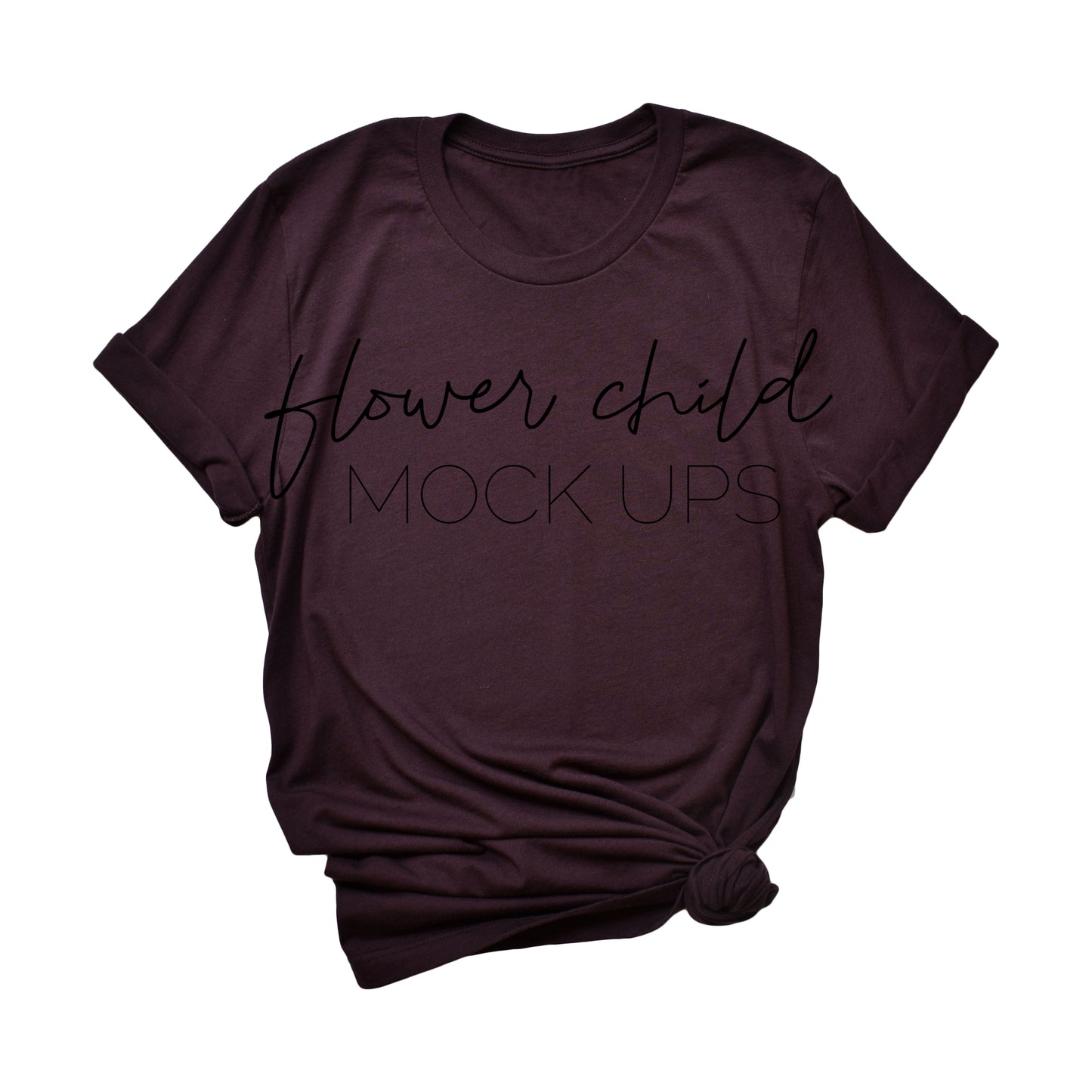 Bella Canvas 3001 Oxblood Mockup Side Knot Tagless - flowerchildmockups