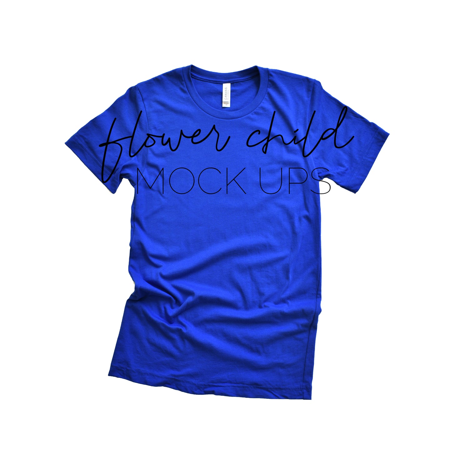 Bella Canvas 3001 Mock-up Royal Blue Flat - flowerchildmockups