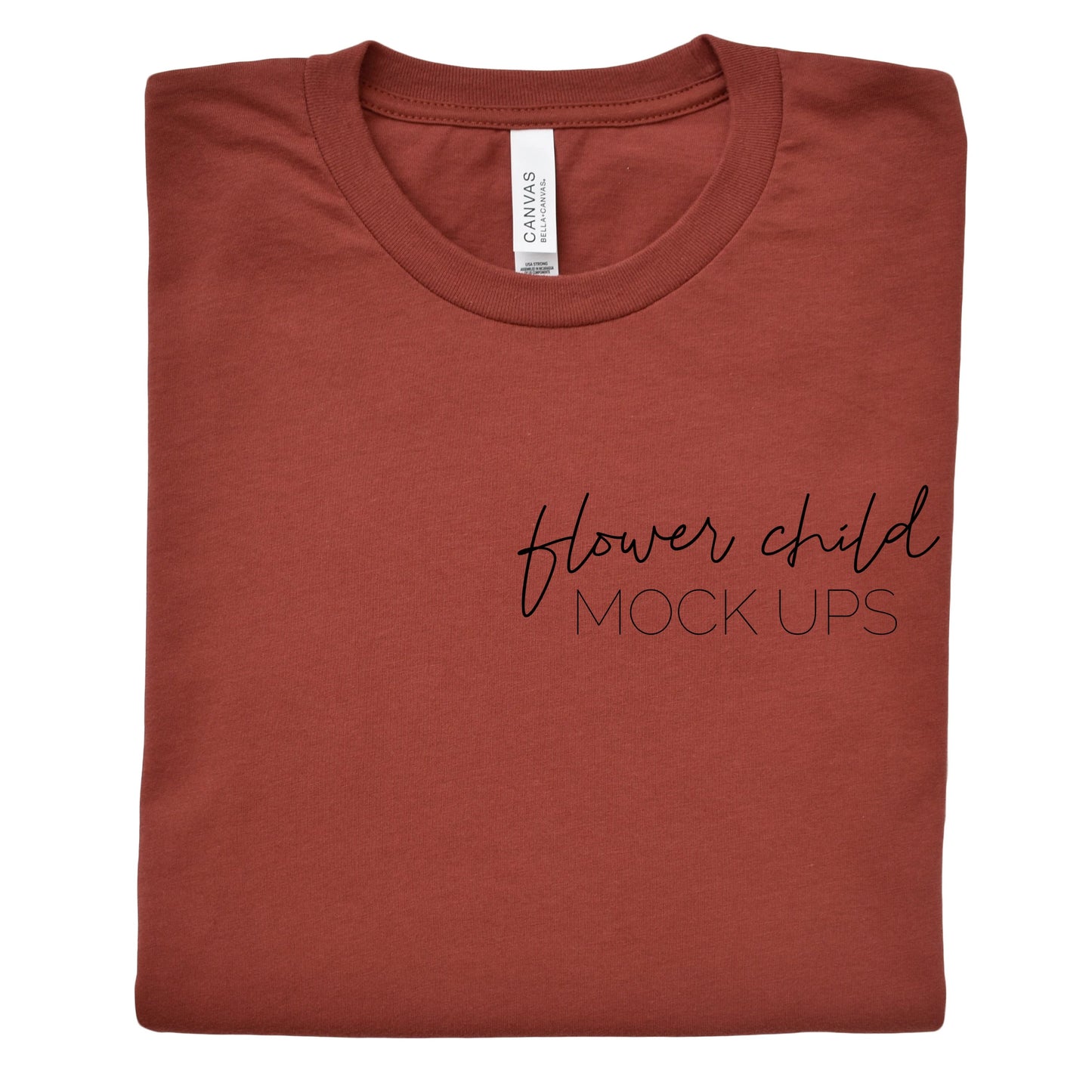 3001 Bella Canvas Rust Mockup Folded - flowerchildmockups