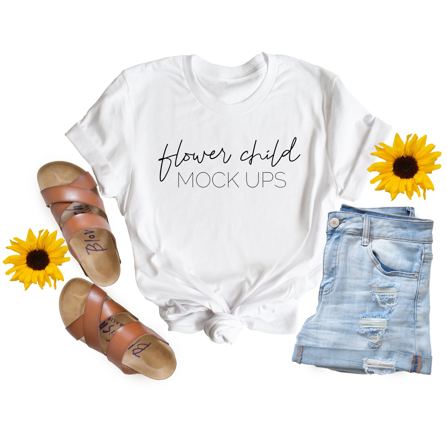 Bella Canvas 3001 White Boho Mockup - flowerchildmockups