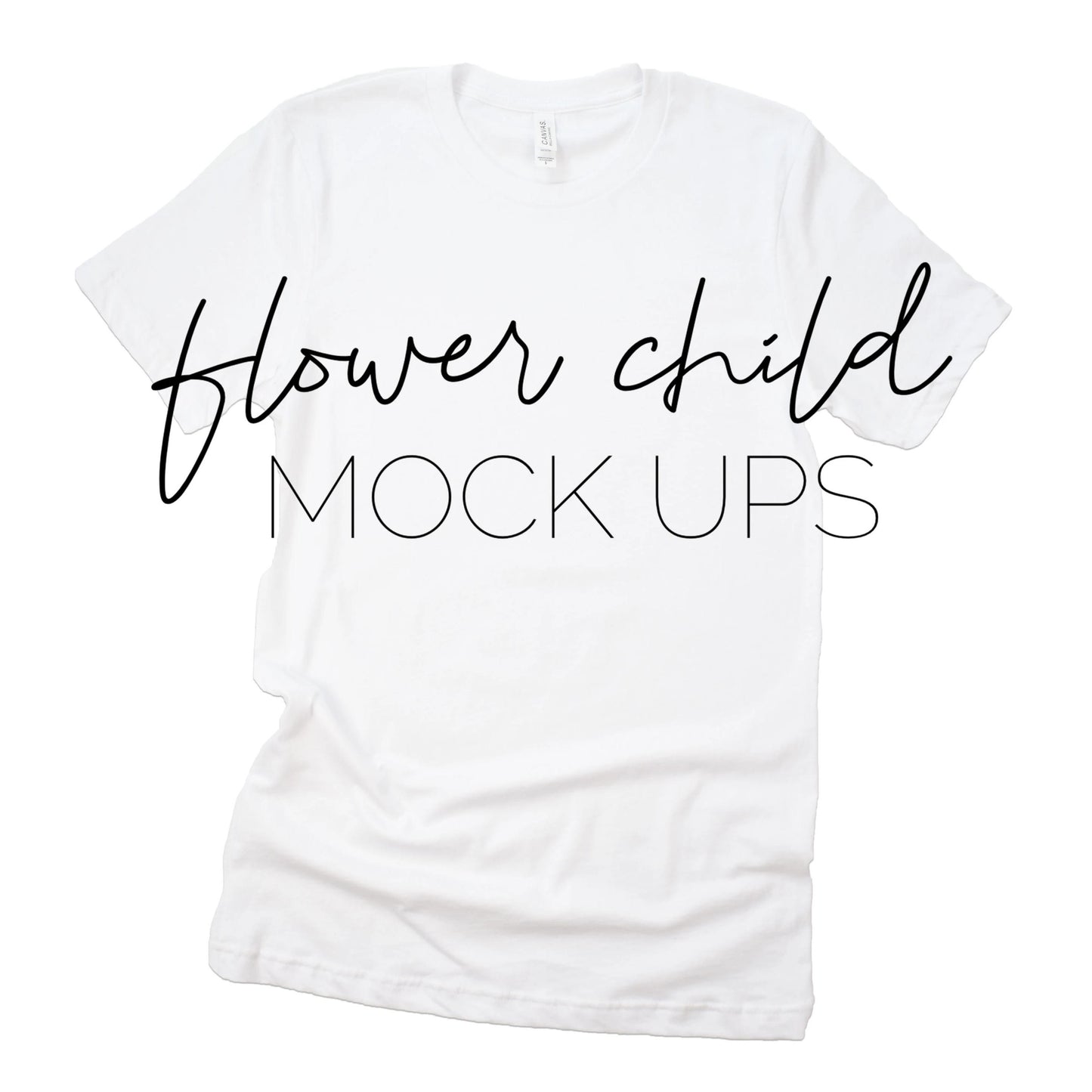 Bella Canvas 3001 White Mock-up Flat - flowerchildmockups