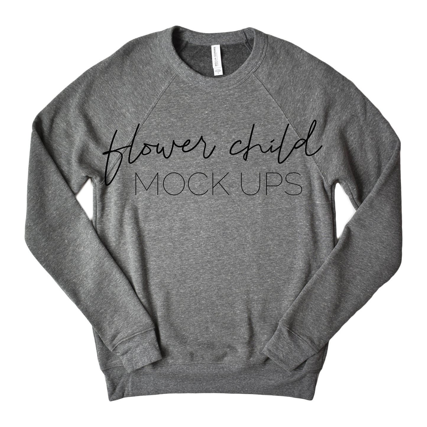 Bella Canvas 3901 Sweatshirt Gray Triblend - flowerchildmockups