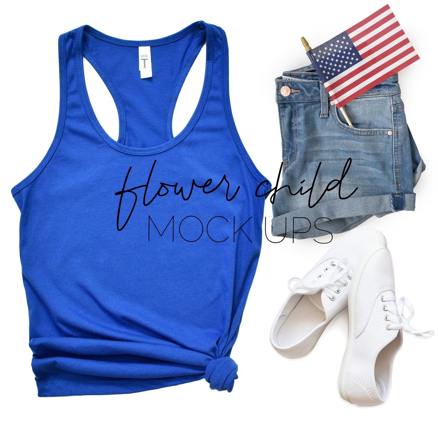 4th of July Mockup Next Level 1533 Royal Blue - flowerchildmockups