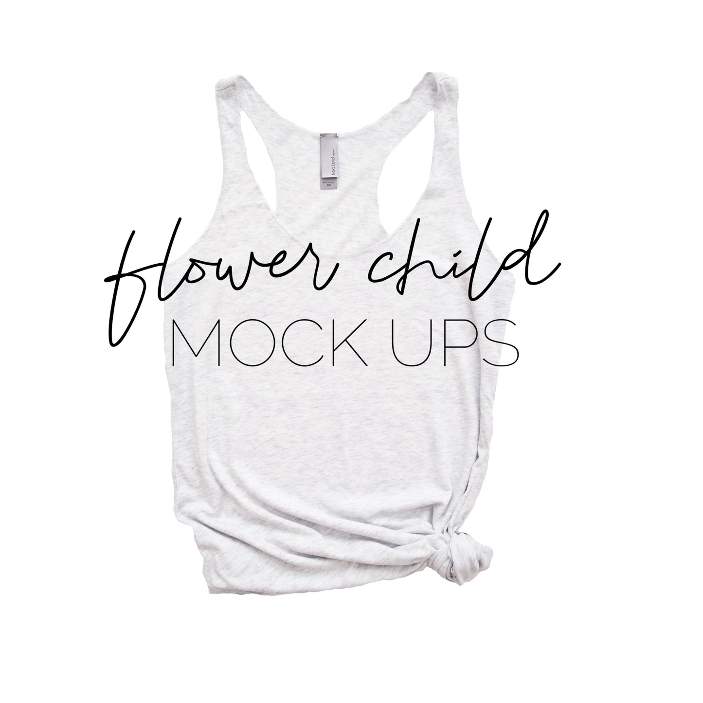 Next Level 6733 Heather White Side Knot - flowerchildmockups