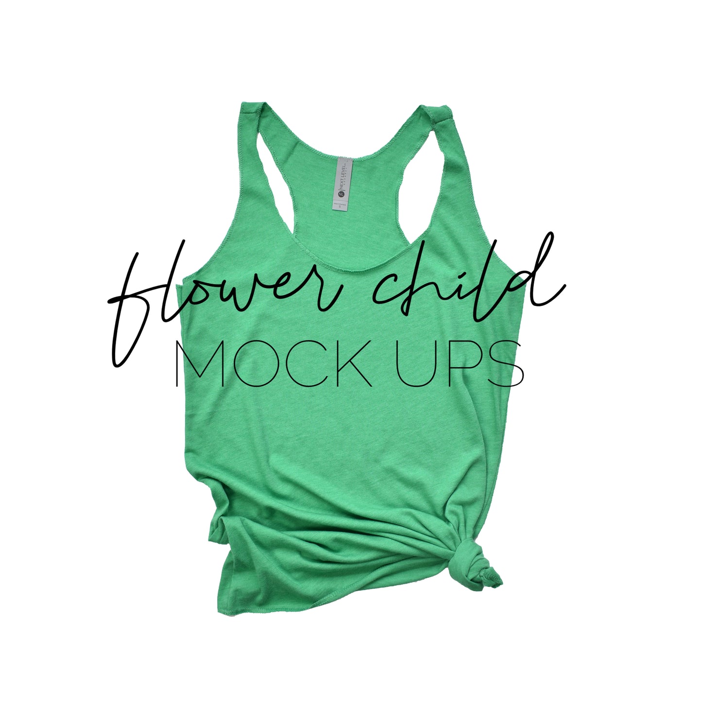 Next Level 6733 Envy Green Side Knot - flowerchildmockups