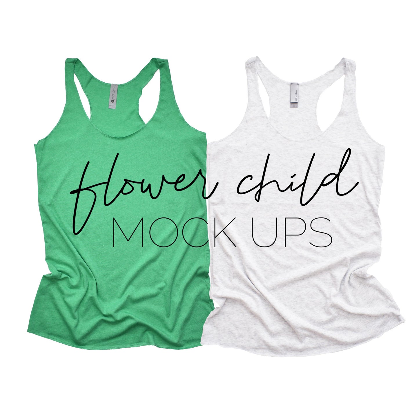 Next Level 6733 Envy Green White Duo Flat - flowerchildmockups