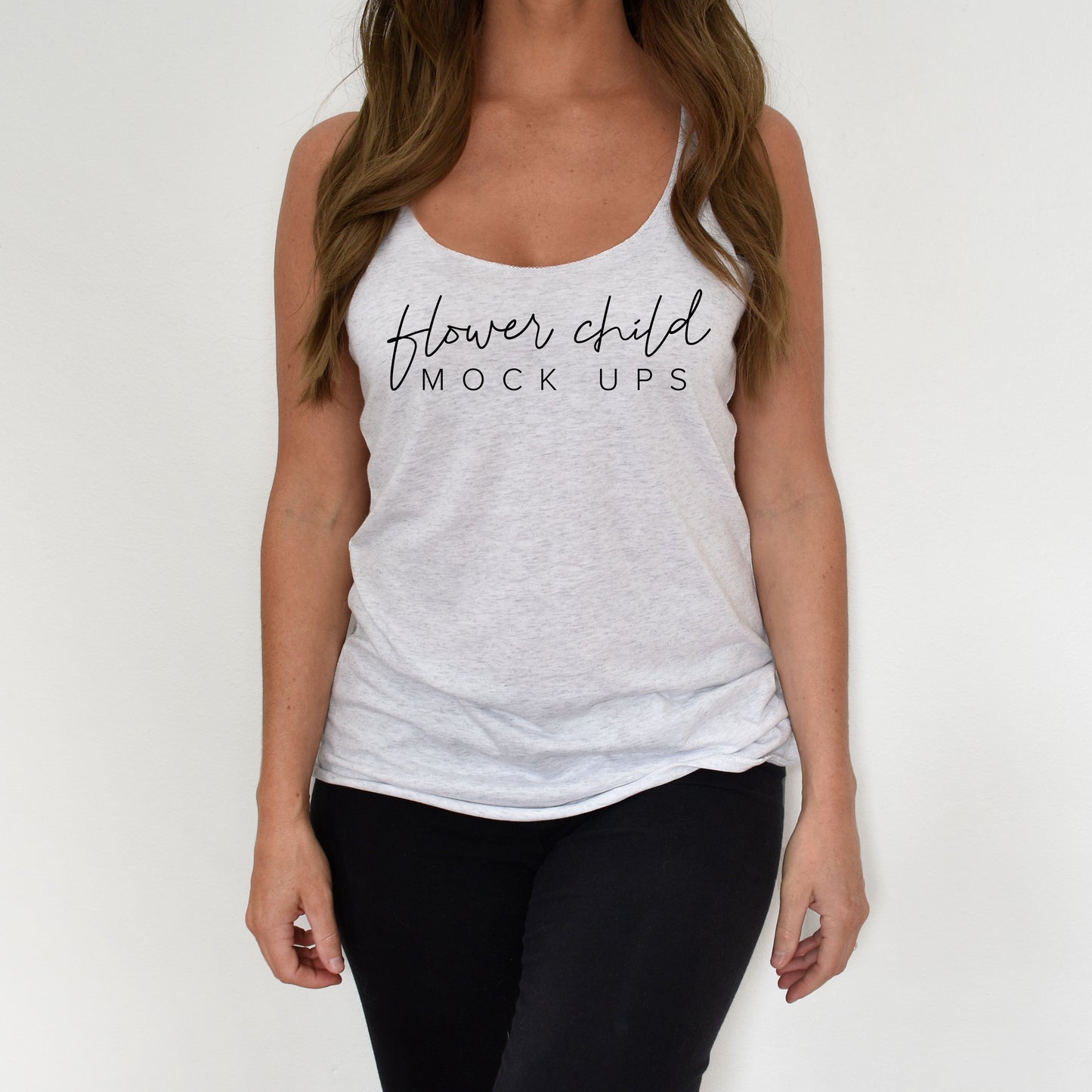 Next Level 6733 Heather White Model Mockup