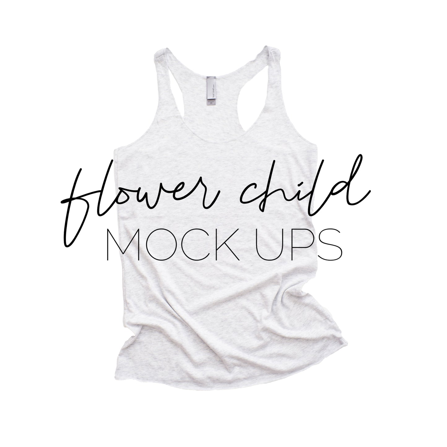 Next Level 6733 Heather White Flat - flowerchildmockups