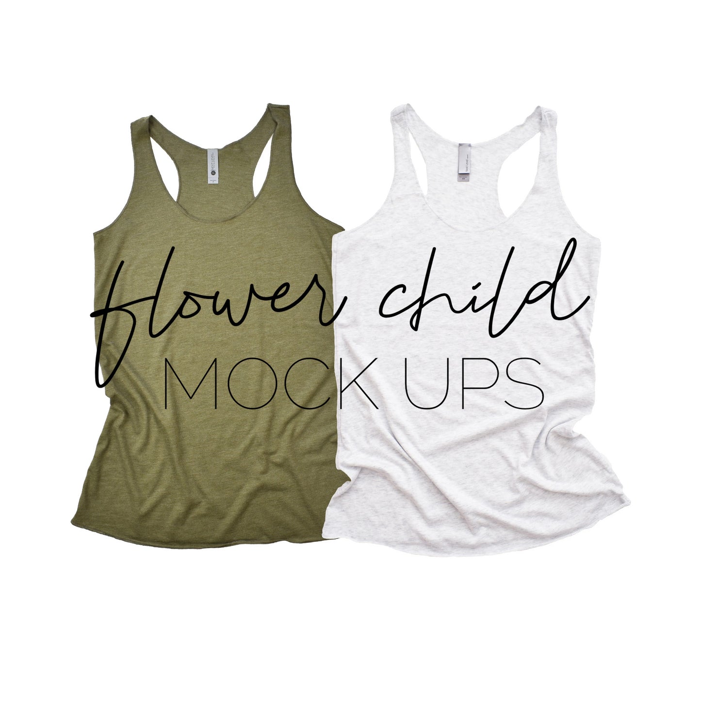 Next Level 6733 Military Green Heather White Duo Flat - flowerchildmockups