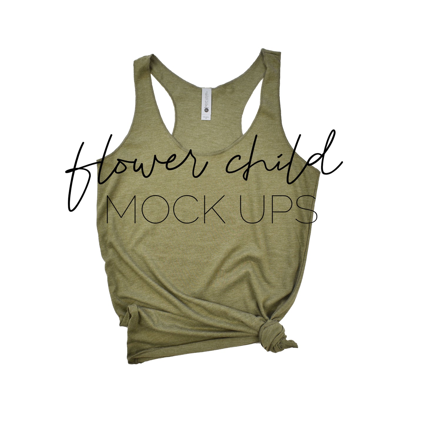 Next Level 6733 Military Green Side Knot - flowerchildmockups