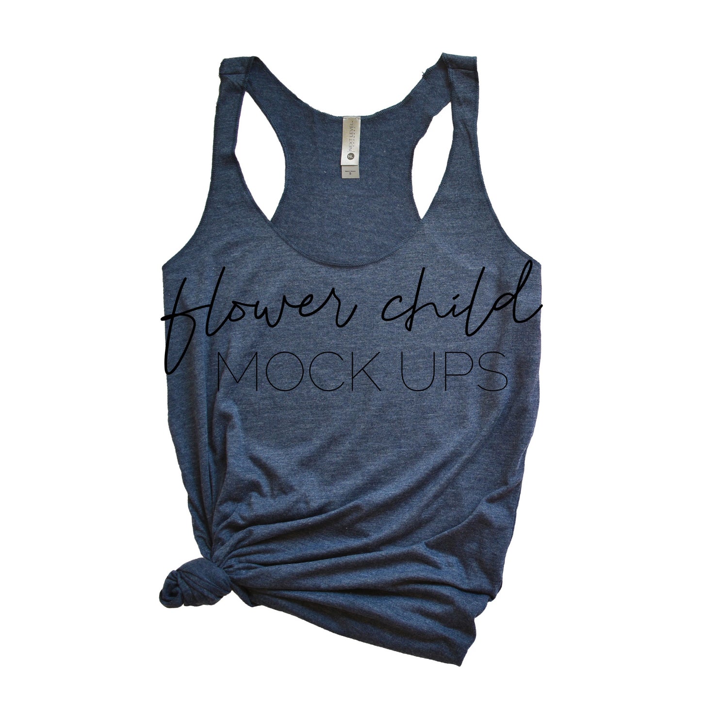 Next Level 6733 Navy Side Knot - flowerchildmockups