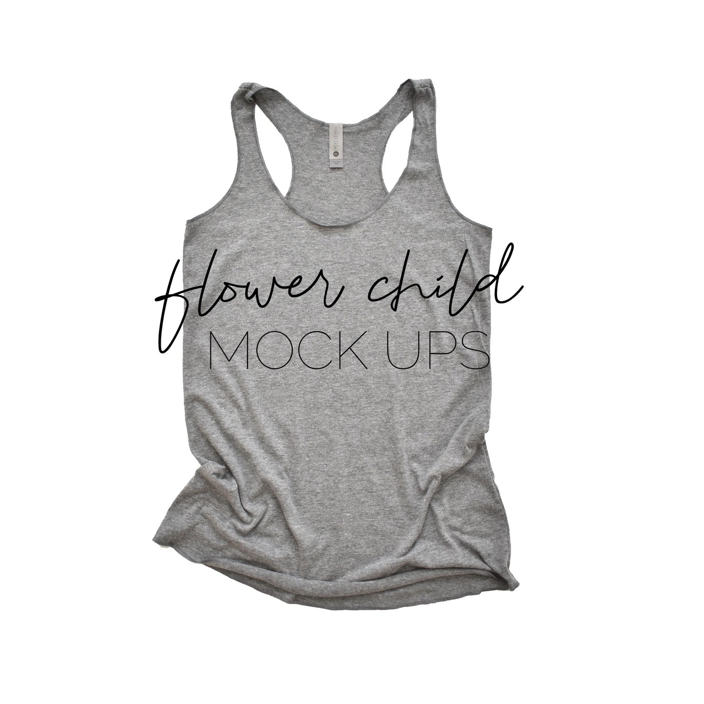 Next Level 6733 Premium Heather Gray Mock-Up Flat - flowerchildmockups