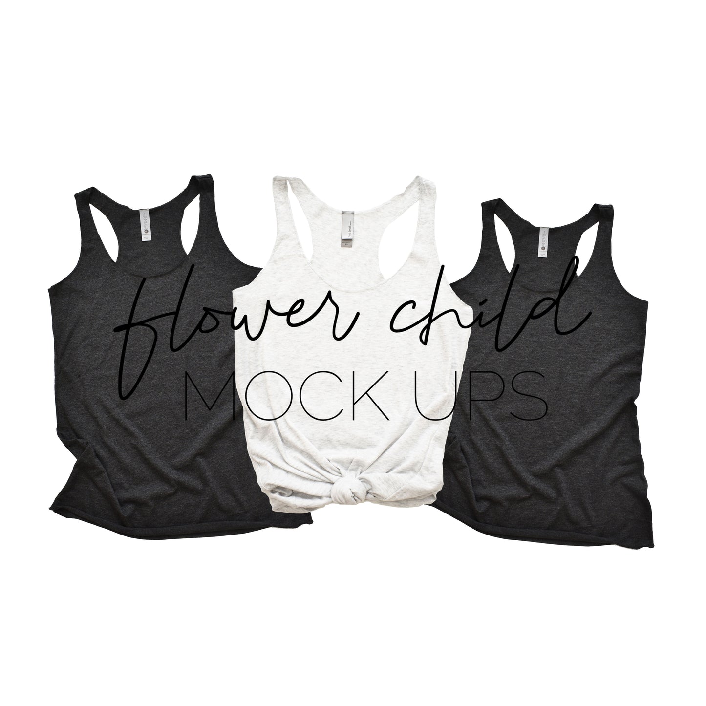 Next Level 6733 Vintage Black and Heather White Mockup - flowerchildmockups