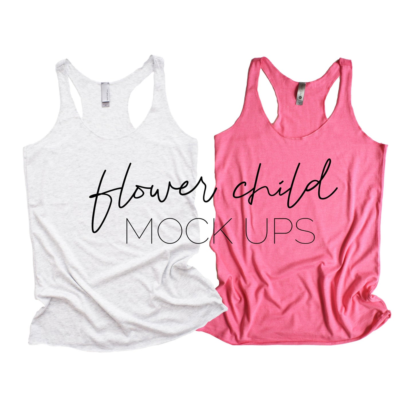 Next Level 6733 Vintage Pink Heather White Duo Flat - flowerchildmockups