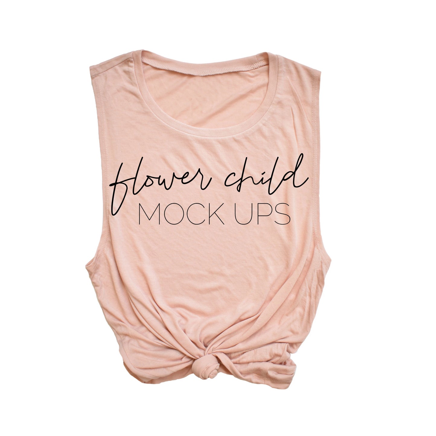 Bella Canvas 8803 Peach Center Knot Tagless Mockup - flowerchildmockups