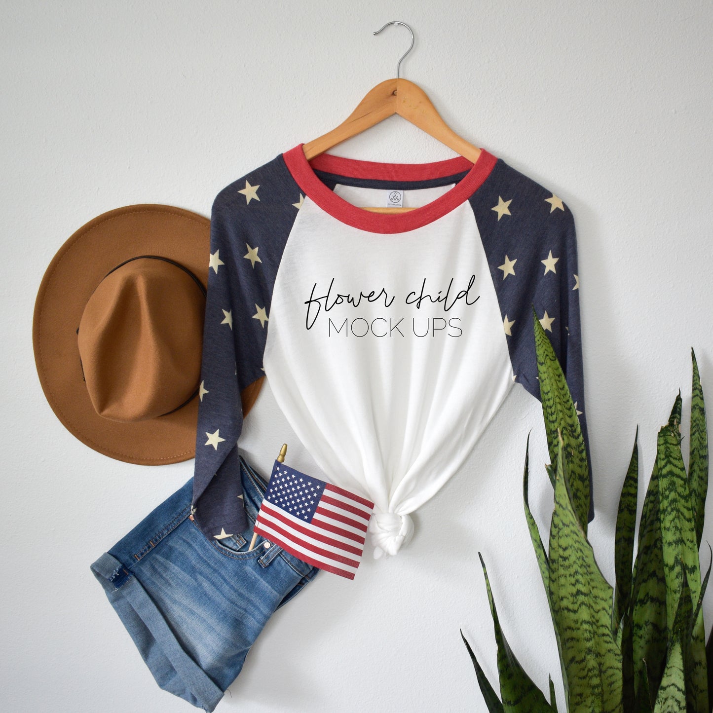 Alternative Apparel 2089 Raglan Mockup 4th of July - flowerchildmockups