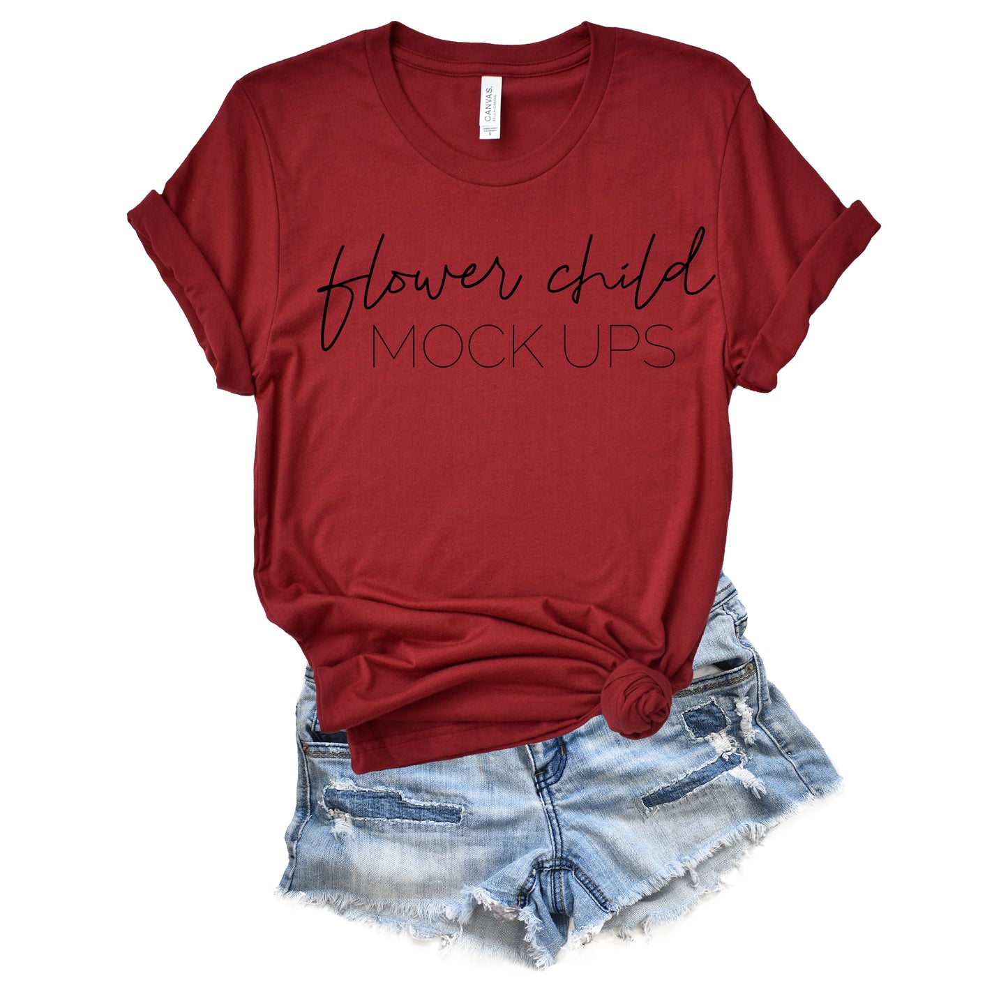 Bella Canvas 3001 Cardinal Spring Summer Mockup - flowerchildmockups