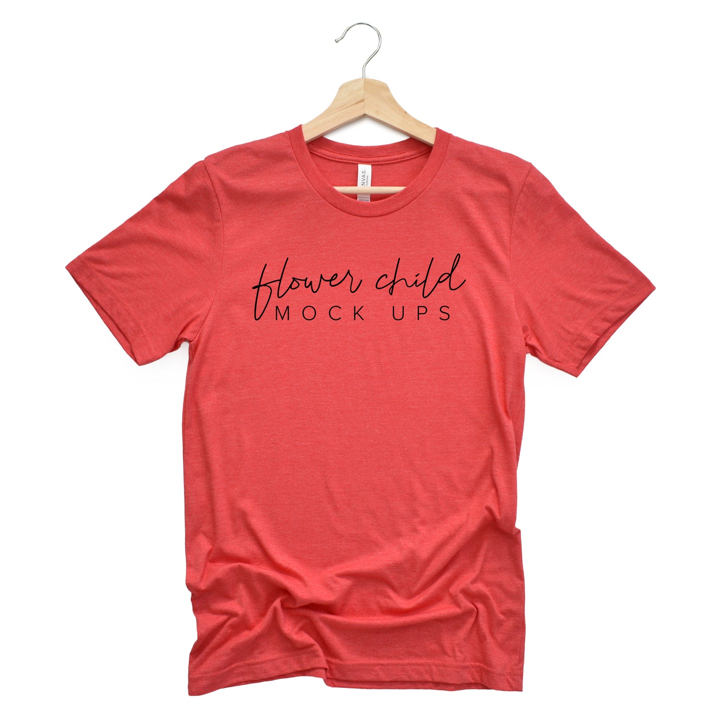 Bella Canvas 3001 Heather Red Mockup Hanger