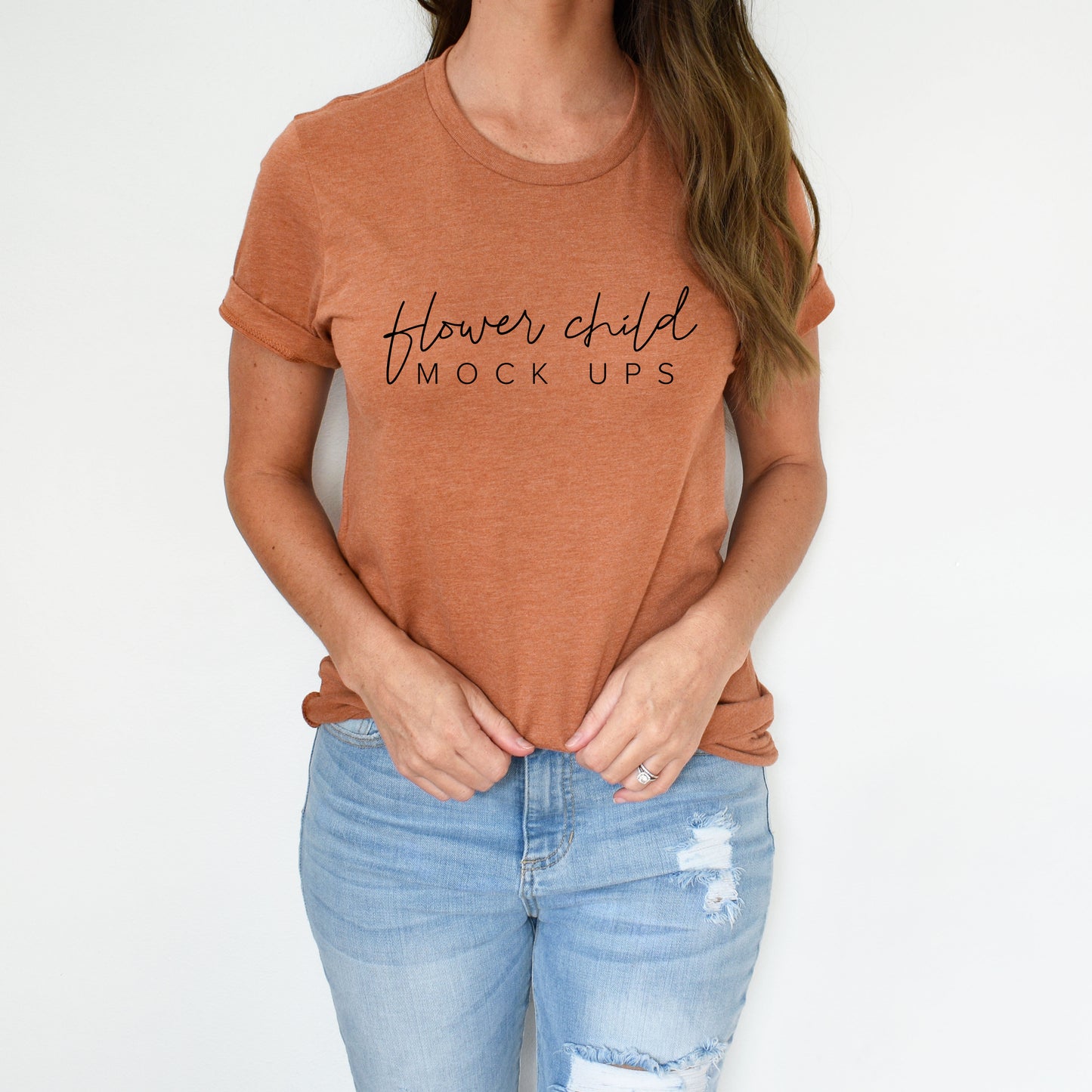 Bella Canvas 3001 Heather Autumn Model Mockup