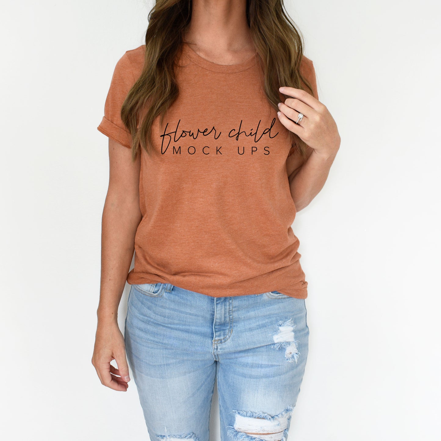 Bella Canvas 3001 Heather Autumn Model Mockup