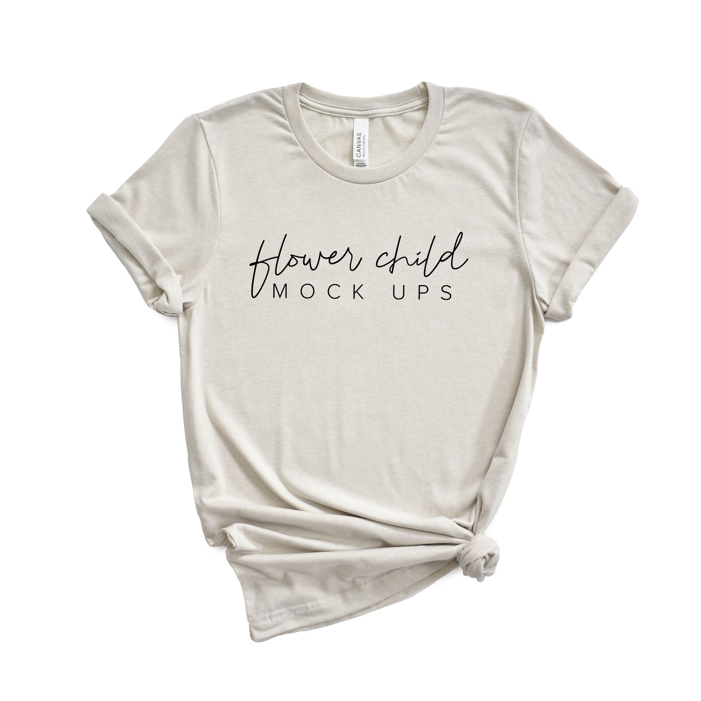 Bella Canvas 3001 Heather Cement Mockup