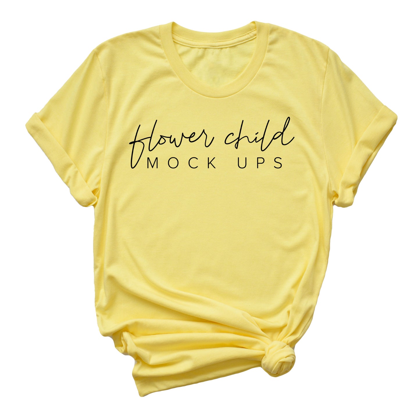 Bella Canvas 3001 Heather Yellow Mockup TAGLESS