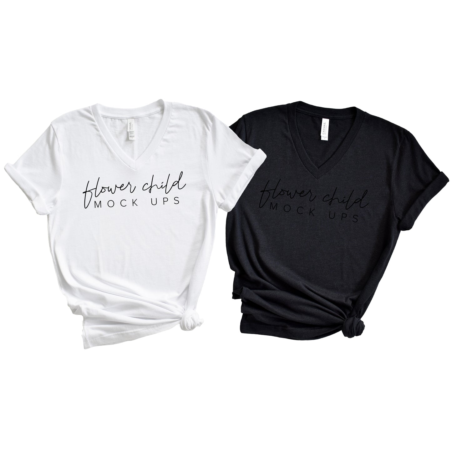 Bella Canvas 3005 Black and White Mockup