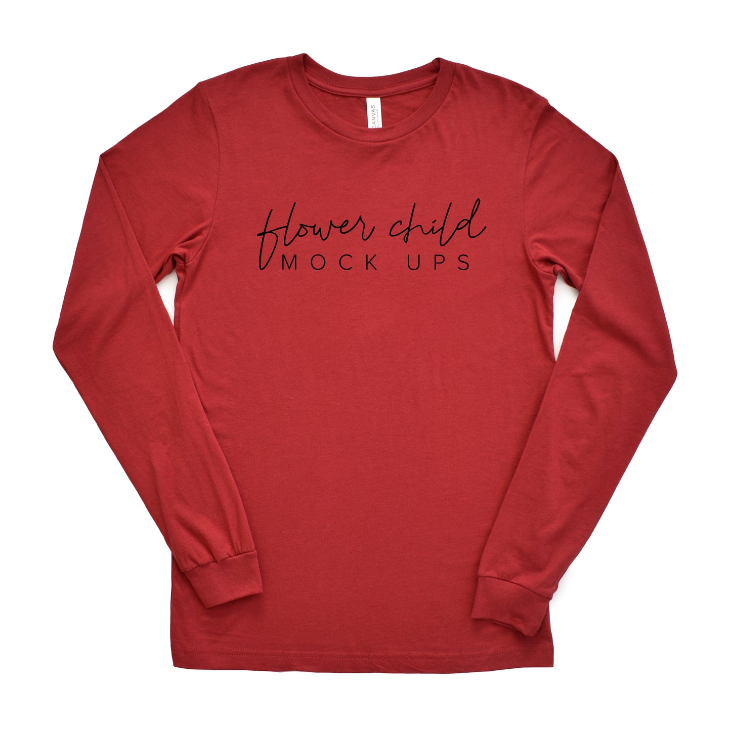 Bella Canvas 3501 Cardinal Mockup Flatlay