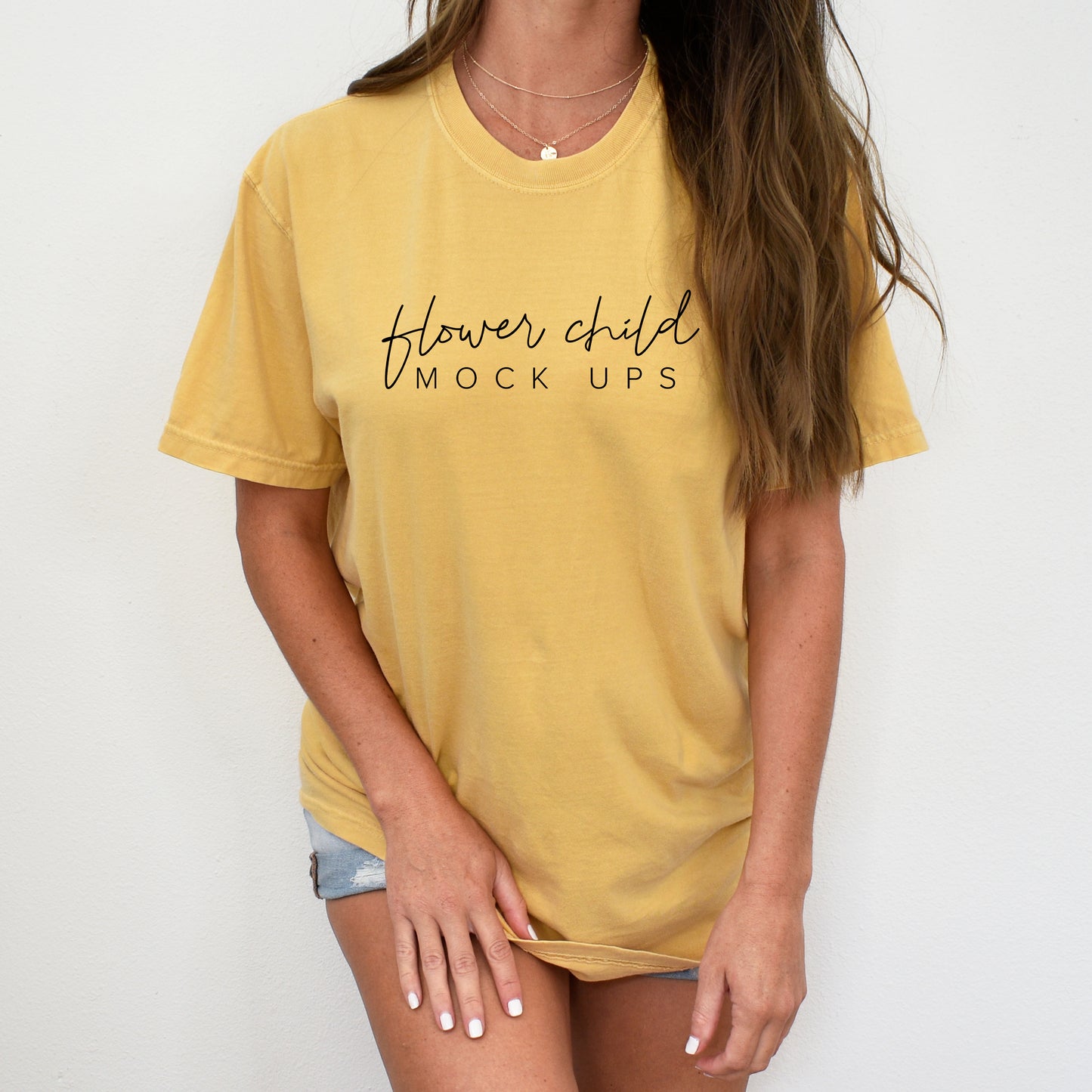Comfort Colors 1717 Mustard Mockup Model