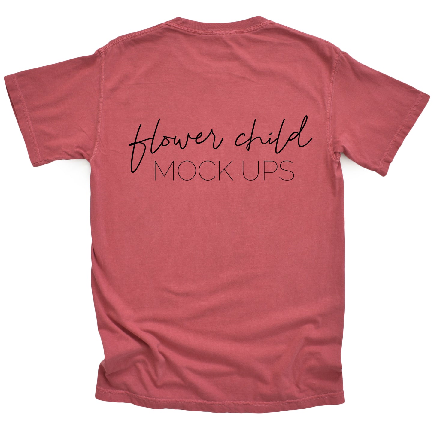 Comfort Colors Mockup 1717 Crimson BACK of shirt - flowerchildmockups
