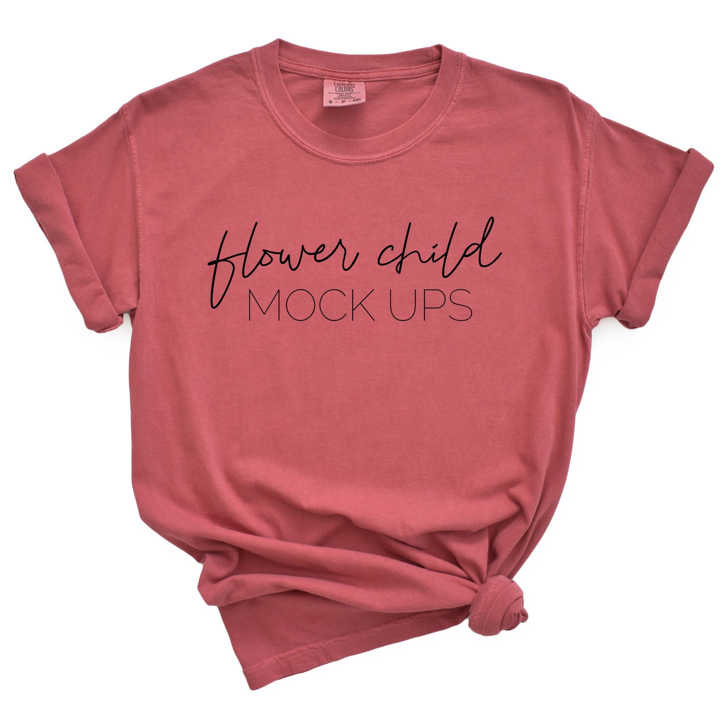 Comfort Colors Mockup 1717 Crimson Side Knot - flowerchildmockups
