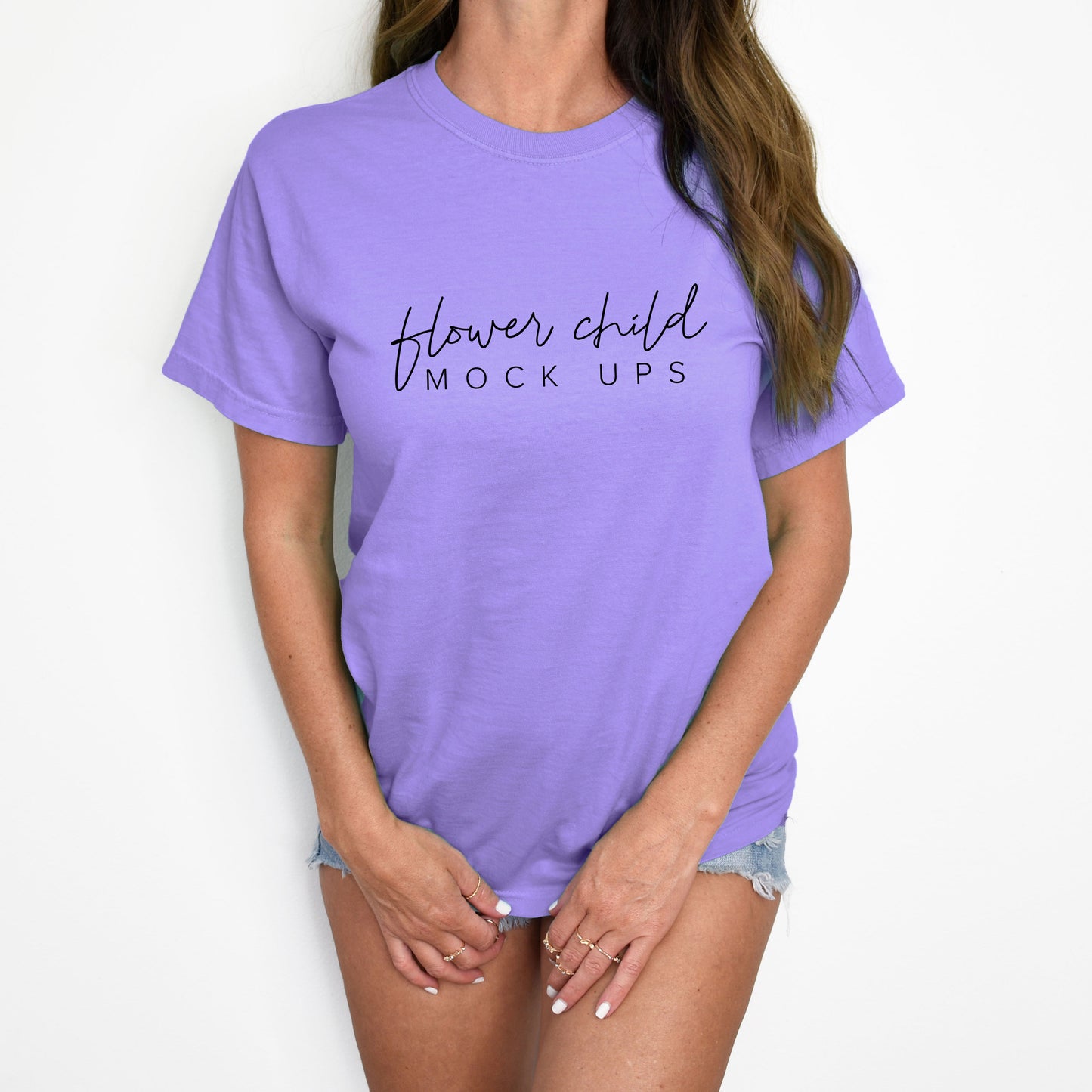 Comfort Colors 1717 Violet Mockup Model