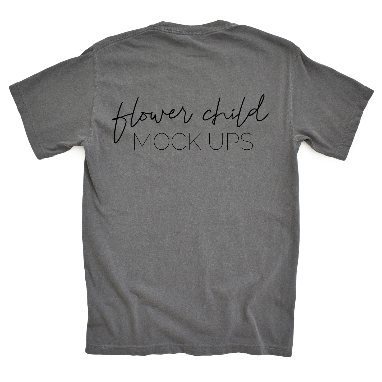Comfort Colors Mockup 1717 Pepper Back of Shirt - flowerchildmockups