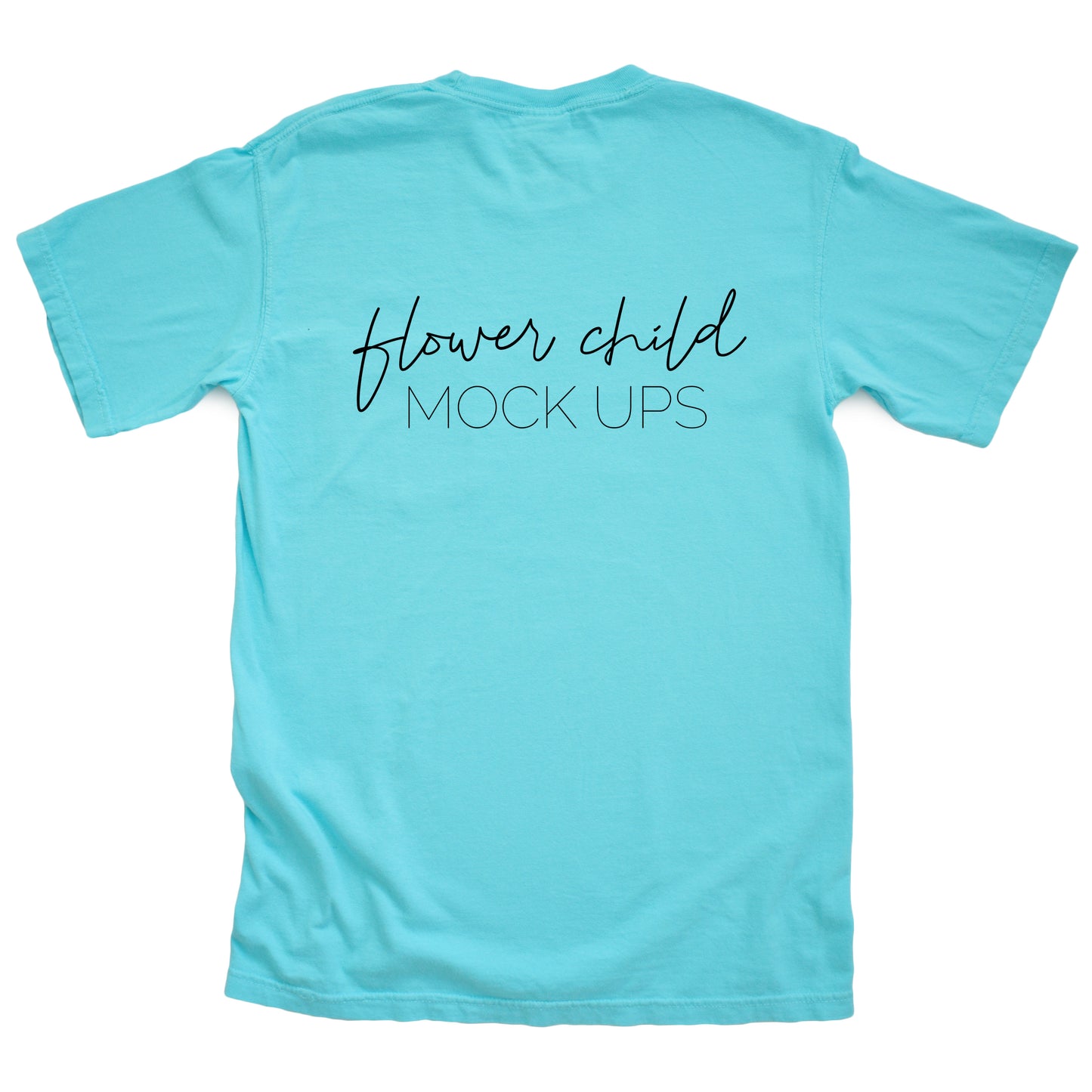 Comfort Colors Mockup 6030 Lagoon BACK of shirt - flowerchildmockups