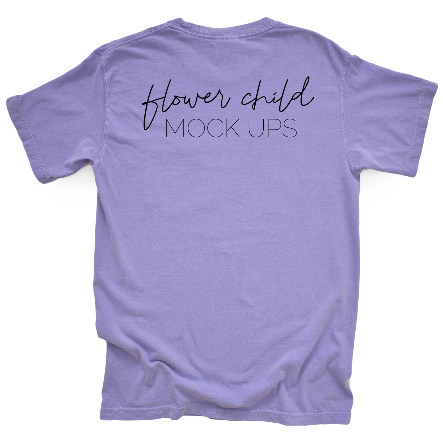 Comfort Colors Mockup 6030 Violet BACK of Shirt - flowerchildmockups