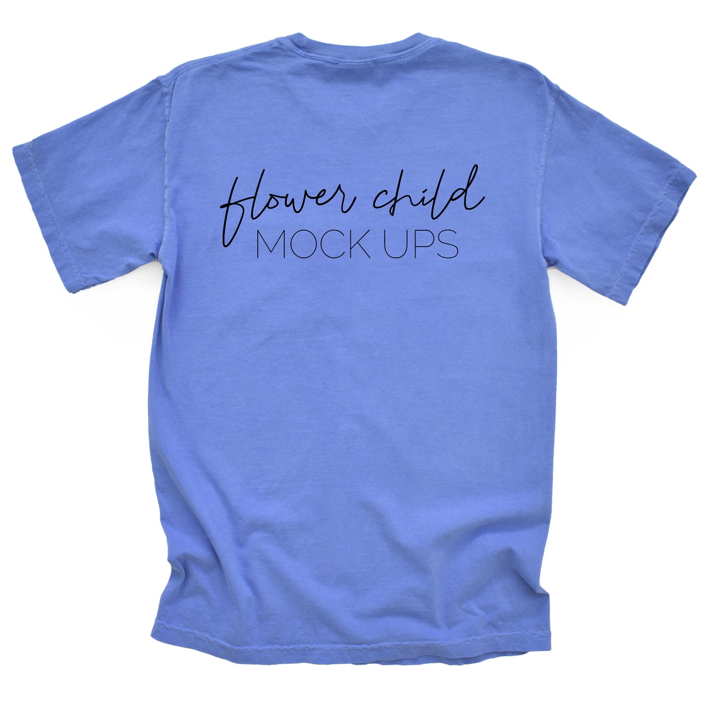 Comfort Colors Mockup 6030 Flo Blue BACK of shirt - flowerchildmockups
