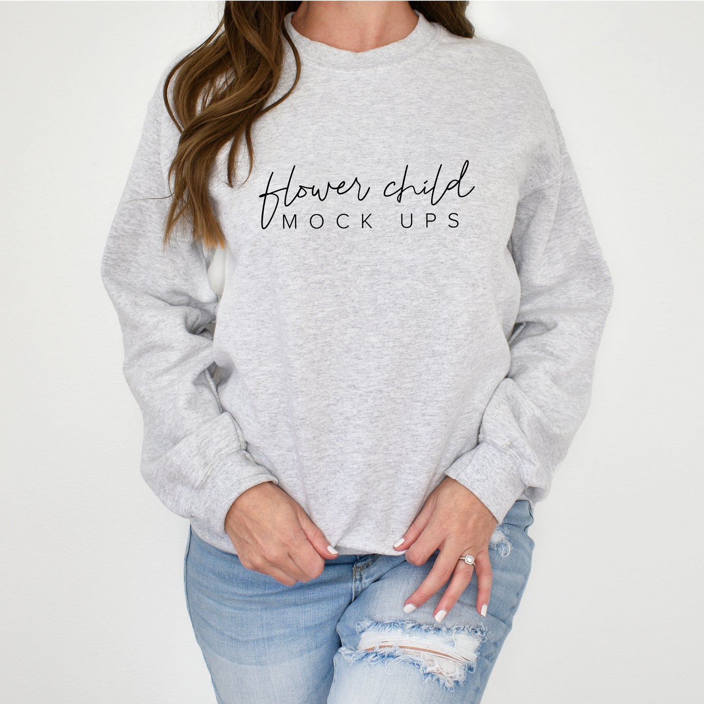 Gildan 18000 Ash Mockup - Model Mockup