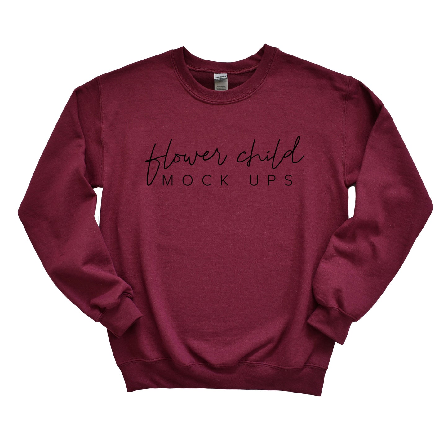 Gildan 18000 Maroon Mockup