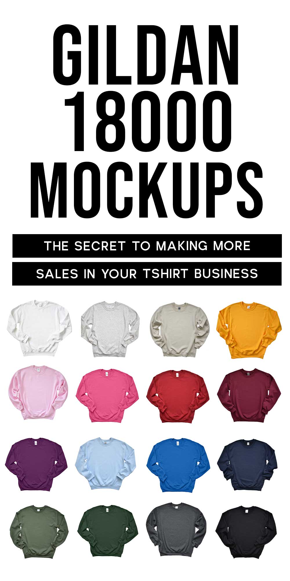 Gildan 18000 Sweatshirt Mockup Bundle