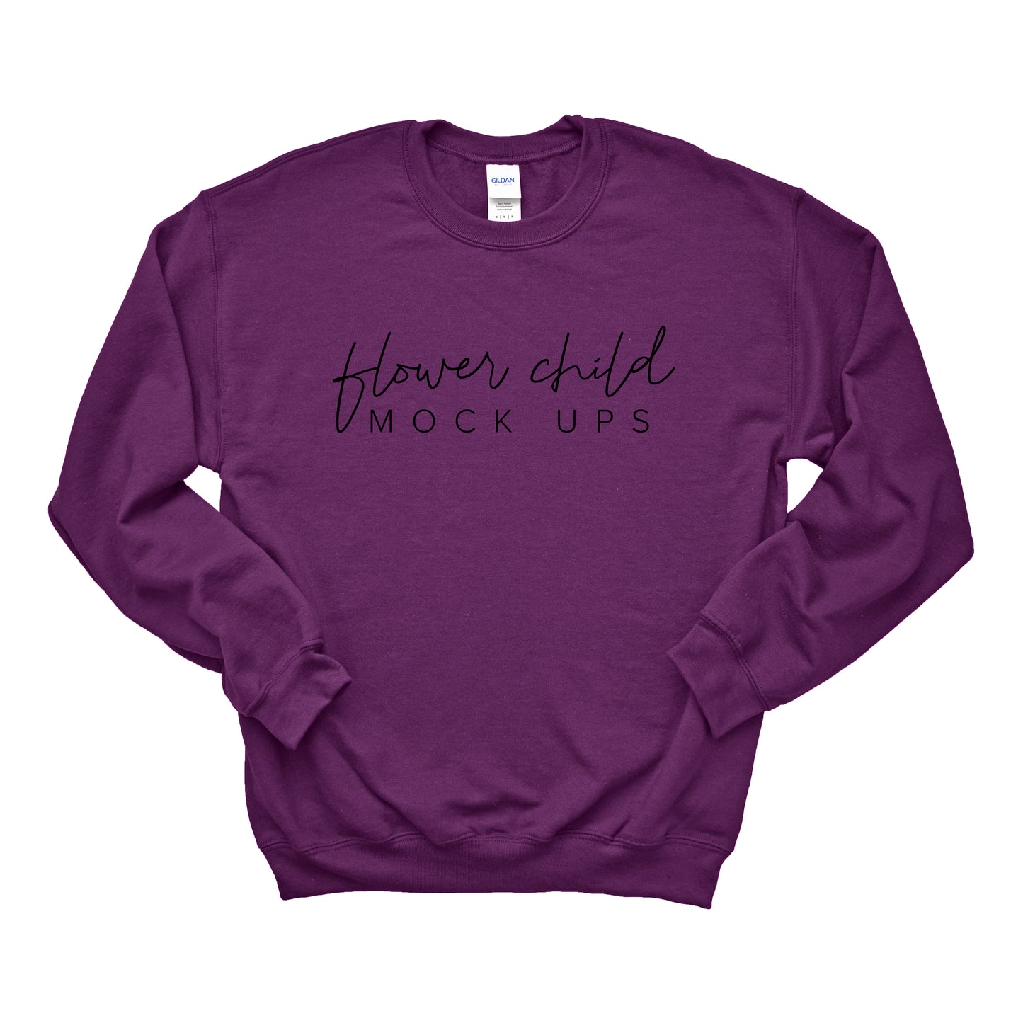 Gildan 18000 Plum Mockup