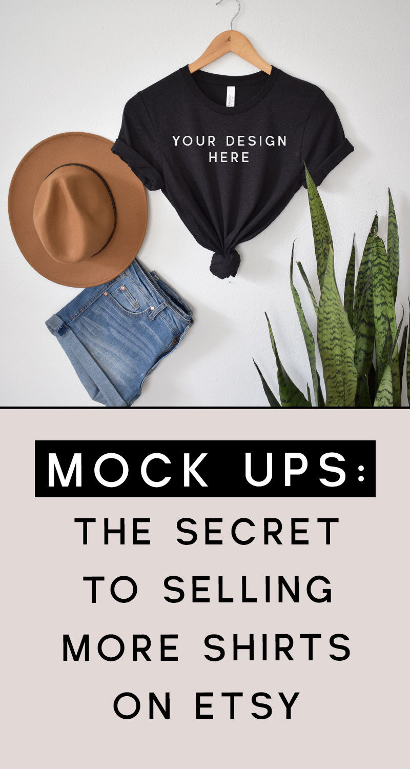 Boho Mockup Bella Canvas 3001 Black Heather - flowerchildmockups