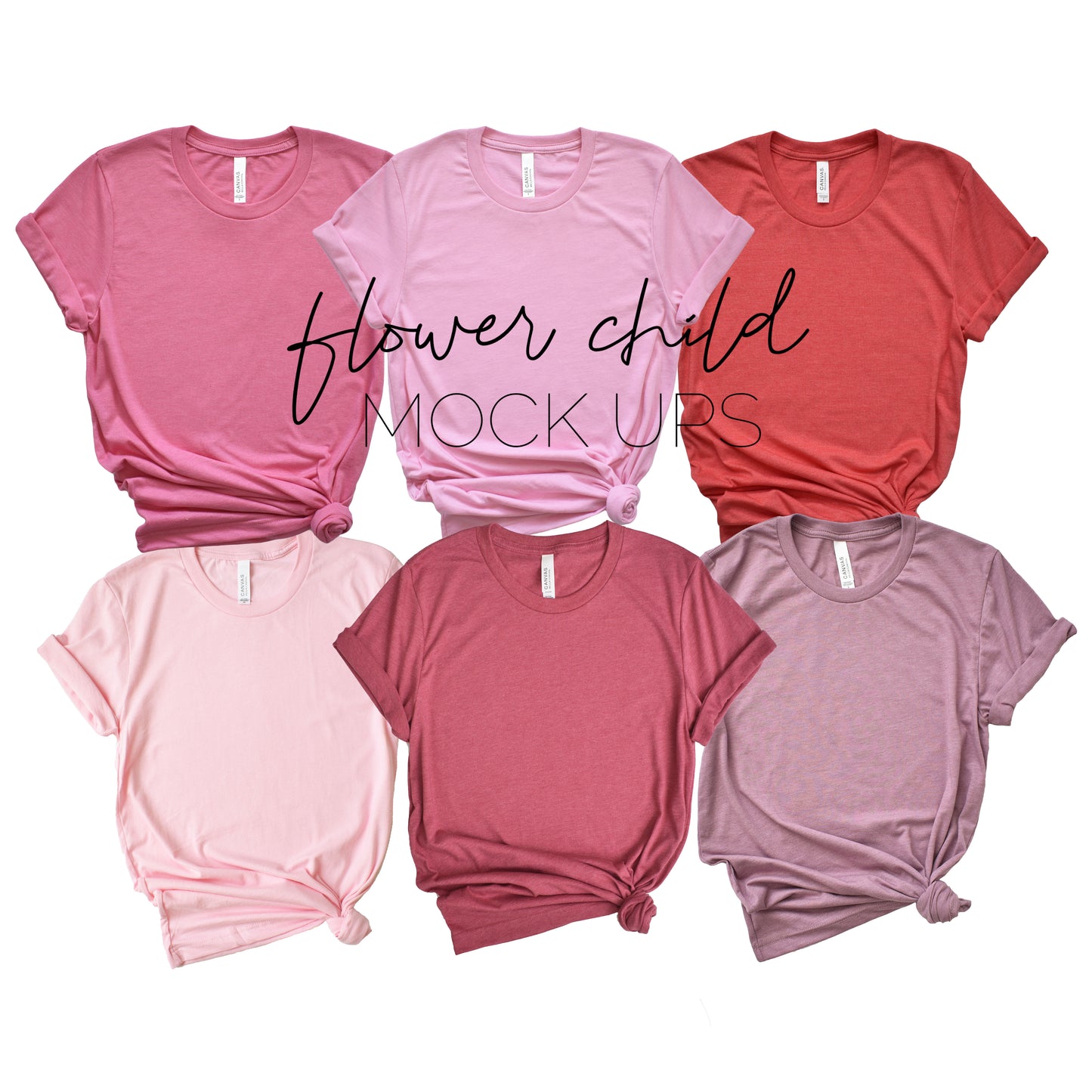 Bella Canvas 3001 Color Showcase Berries - flowerchildmockups