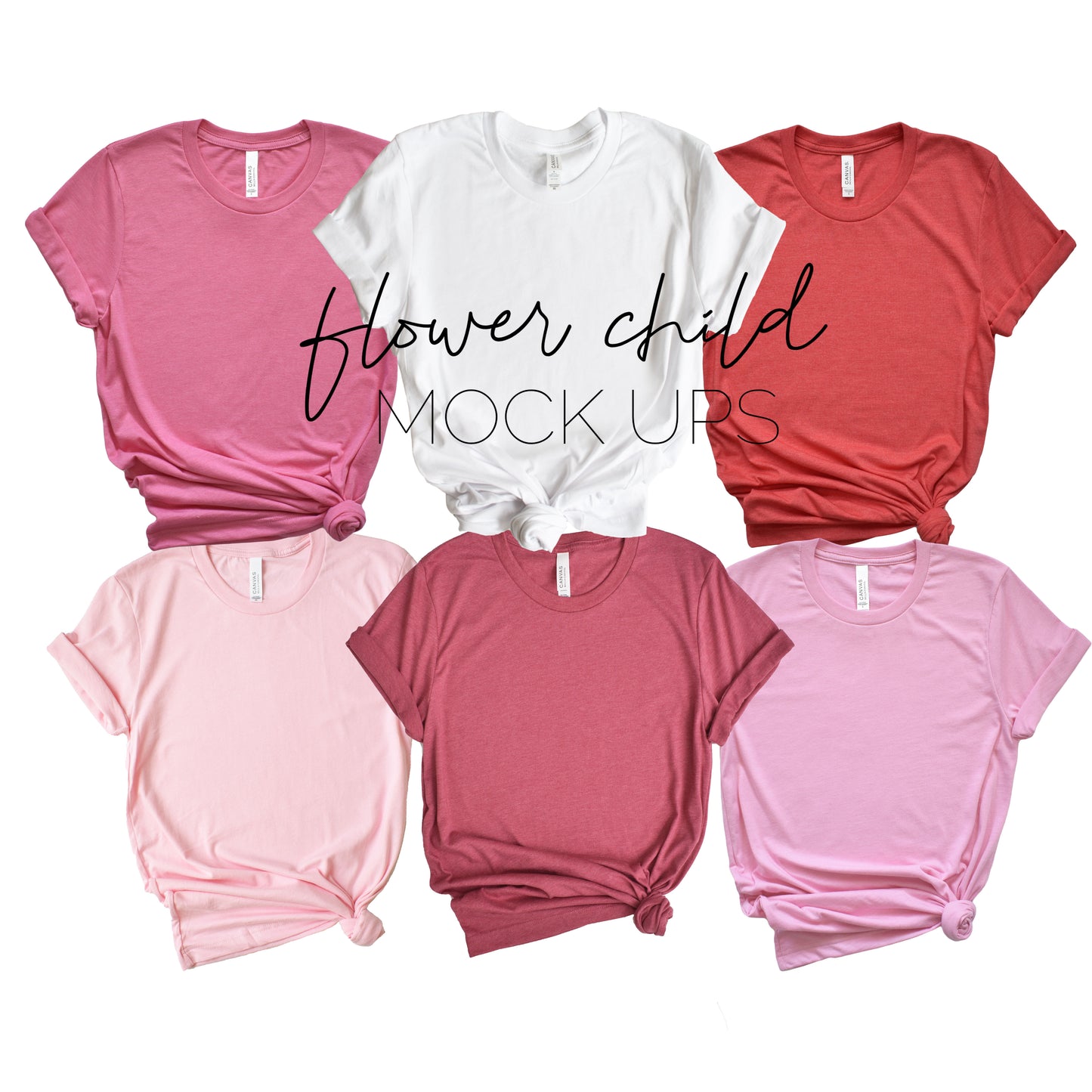 Bella Canvas 3001 Color Showcase Valentine's Day - flowerchildmockups