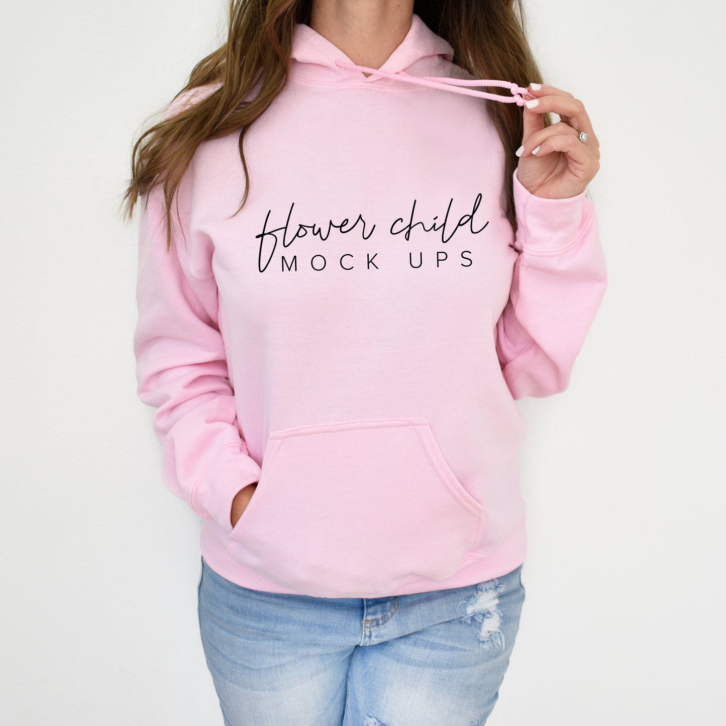 Gildan 18500 Light Pink Model Mockup