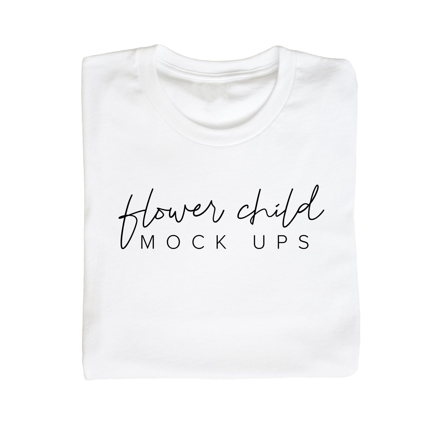 White Folded Tshirt Tagless Mockup