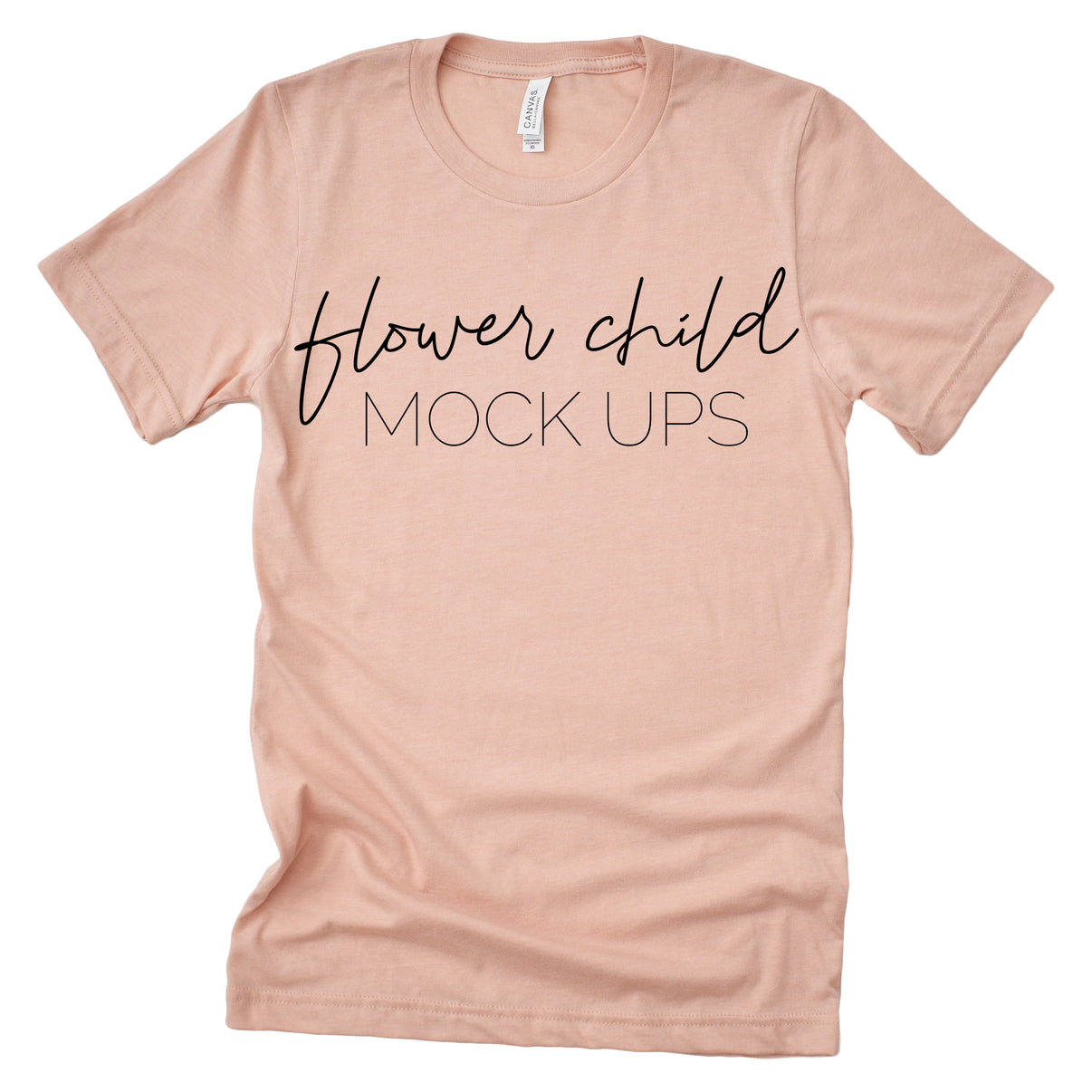 Bella Canvas 3001 Heather Peach Mockup Relaxed – Flower Child Mock-ups