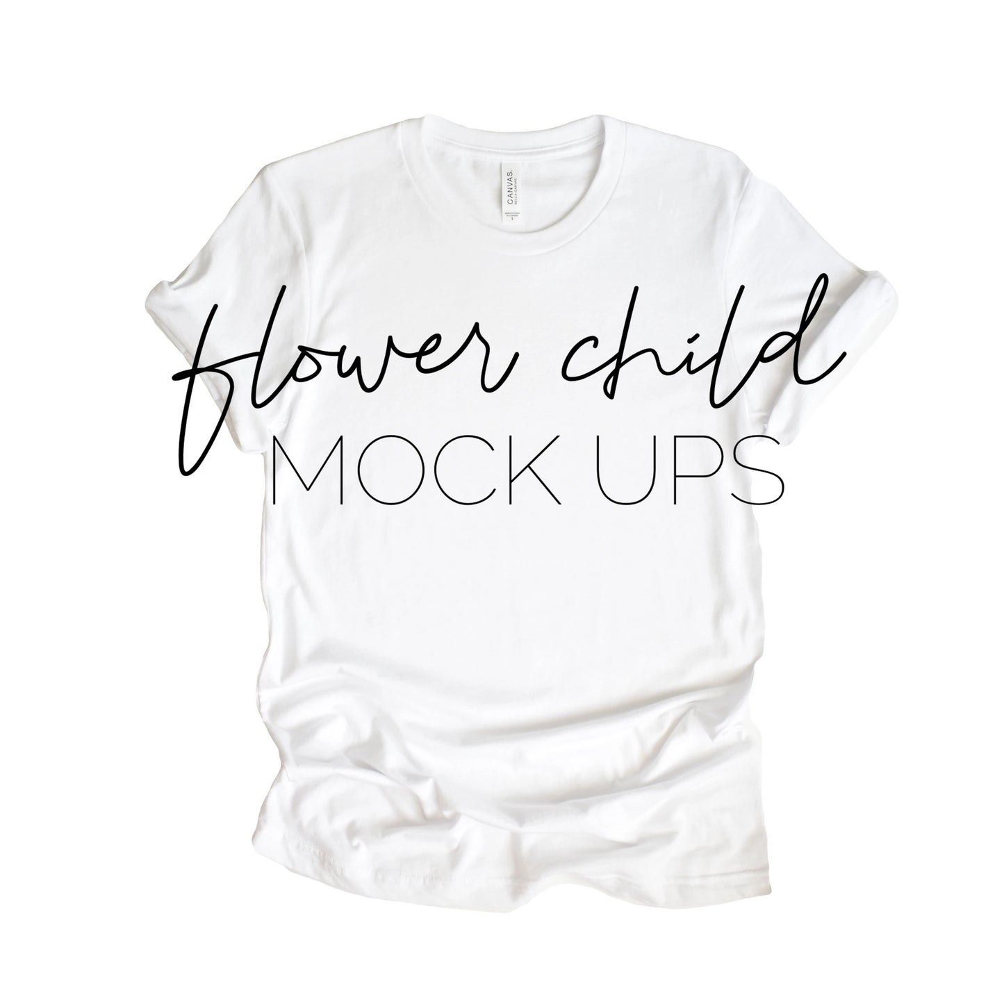 Bella Canvas 3001 White Mock-up Relaxed - flowerchildmockups