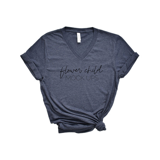 Bella Canvas 3005 Heather Navy Mockup